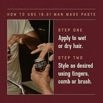 18.21 Man Made Hair Styling Product, 2oz. Original Sweet Tobacco Scent in Paste with Natural Shine Finish