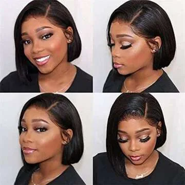 UCUVIC 8 Inch Bob Wig for Black Women - HD Lace Front