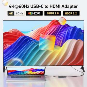 uni USB-C to HDMI Adapter 4K@60Hz - Thunderbolt 3/4 Compatible for All Devices