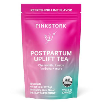 Pink Stork Postpartum Uplift Mood Support Tea: Hormone Balance for Women After Pregnancy, Chamomile ...
