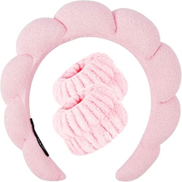 Spa Headband and Wrist Towels Scrunchies/Wristband Set for Women - Soft and Cute! - Perfect for Skin...