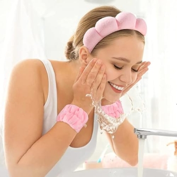 Spa Headband and Wristband Set for Women - Cute & Functional