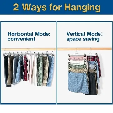 Space Saving 3 Piece Skirt Hangers with Clips for Closet