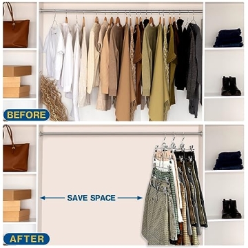 Space Saving 3 Piece Skirt Hangers with Clips for Closet