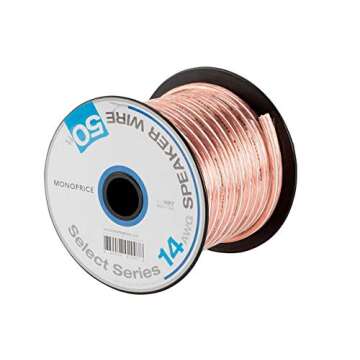 Monoprice Select Series 14 Gauge AWG Speaker Wire/Cable - 50ft Jacketed in Durable Plastic with A Co...