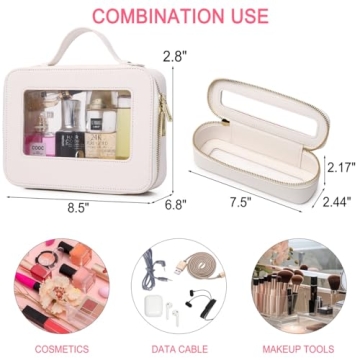 Pinkmik Clear Makeup Bag - Travel Cosmetic Toiletry Organizer