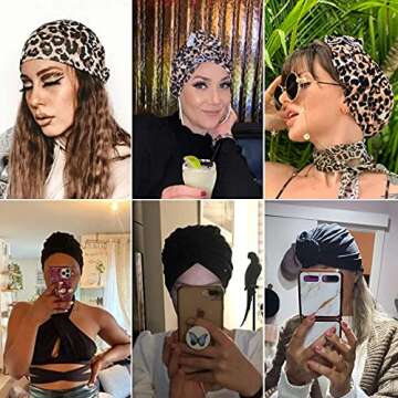 Stretch Turban Hats for Women, Hair Scarf Turban Head Wrap Pre Twist Ultra Soft Extra Elastic and Breathable