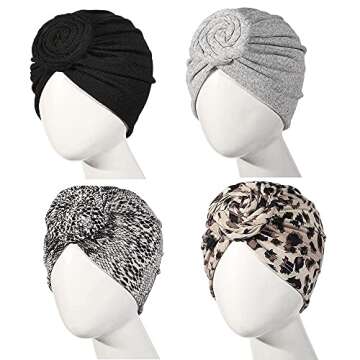 Stretch Turban Hats for Women, Hair Scarf Turban Head Wrap Pre Twist Ultra Soft Extra Elastic and Breathable