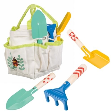 Beetle & Bee Kids Garden Tote Kit – Durable, Easy-to-Clean Gardening Tools Set - Includes Canvas T...