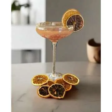 Sister.ly Drinkware Opulent Rounded Cocktail Coupe Glasses, 8 oz Capacity, Set of 4, Great for Cocktails, Gin & Tonic, Cosmopolitan, Manhattan, Bar, Fancy Mixology, Mocktails