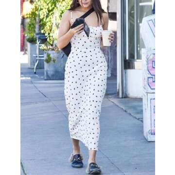 Omoone Womens Floral Dress Low-Cut Square Neck Spaghetti Strap Tie Bodycorn 90s Y2k Sun Dresses(2226-01WhiteStrawberry-S)