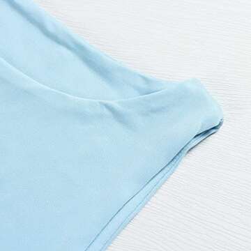 Artfish Women's Sleeveless Cropped Tank Top - Light Blue