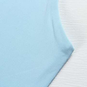 Artfish Women's Sleeveless Cropped Tank Top - Light Blue