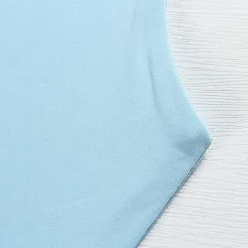 Artfish Women's Sleeveless Cropped Tank Top - Light Blue