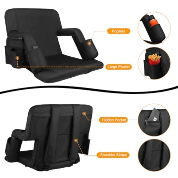 Heated Stadium Seat With Back Support Ideal For Cold Events