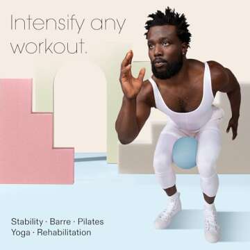 Bala Non-Weighted Exercise Ball (Sea) - 8" Yoga Ball for Barre, Stretching, Strength & Core Training - Small Pilates Ball Workout Accessory with Mini Pump for Home Gym & Fitness Routines