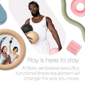 Bala Non-Weighted Exercise Ball (Sea) - 8" Yoga Ball for Barre, Stretching, Strength & Core Training - Small Pilates Ball Workout Accessory with Mini Pump for Home Gym & Fitness Routines