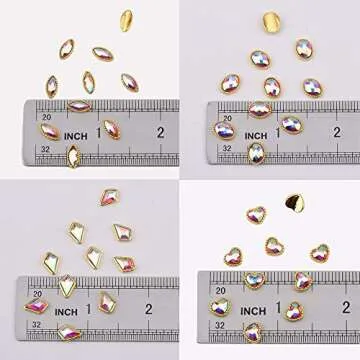 120Pcs Shapes Glass Crystals for Stunning Nail Art