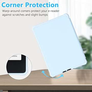 COO Case for 6.8” Kindle Paperwhite Premium Lightweight PU Leather Book Cover with Auto Wake/Sleep for Kindle Paperwhite 11th Generation 6.8" 2021 Released (Light Blue)