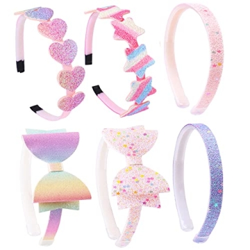 Glittery Headbands for Girls | Lizioo 6 Pack