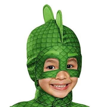 Disguise Gekko Classic Toddler PJ Masks Costume, Medium/3T-4T, Green