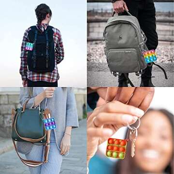 Kids Party Favors Fidget Toys Pack 36 pcs Mini Pop Keychain Bulk Packs Sensory Stress Toy Classroom Birthday Goodie Bag Stuffers Carnival Prizes