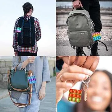 Kids Party Favors Fidget Toys Pack 36 pcs Mini Pop Keychain Bulk Packs Sensory Stress Toy Classroom Birthday Goodie Bag Stuffers Carnival Prizes