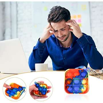 Kids Party Favors Fidget Toys Pack 36 pcs Mini Pop Keychain Bulk Packs Sensory Stress Toy Classroom Birthday Goodie Bag Stuffers Carnival Prizes