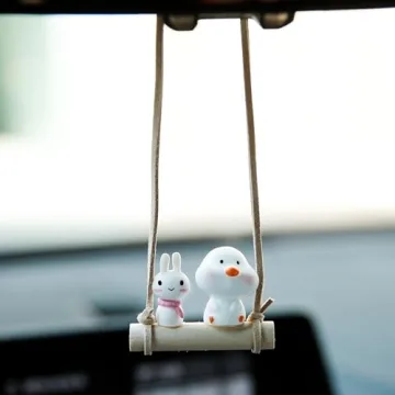 Cute Chick & Bunny Swing Mirror Car Accessories