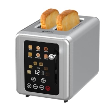 WHALL Stainless Steel Touch Screen 2 Slice Toaster
