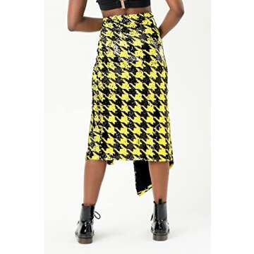 Pantora Women's Cavi Sequin Wrap Skirt, Houndstooth, 3X-Large