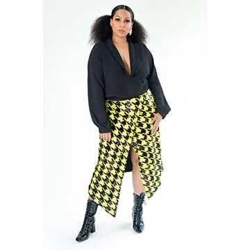 Pantora Women's Cavi Sequin Wrap Skirt, Houndstooth, 3X-Large