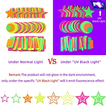 540 Feet Neon Garland Streamers - Glow Party Decorations