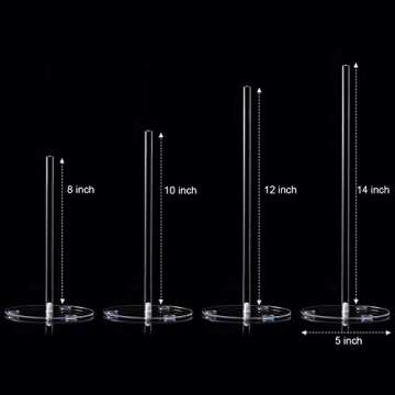 4 pcs Wedding Christmas Birthday Party Acrylic Donut Stands Clear Bagels 5 Inch Round Stand Holder D...