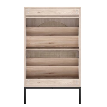 Brafab Shoe Storage Cabinet with Rattan Woven Doors