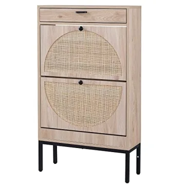 Brafab Shoe Storage Cabinet with Rattan Woven Doors