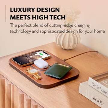 COURANT MAG:3 Classics Charger and Tray - Italian Leather, Multi-Device Charger Compatible with MagS...