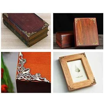120PCS Vintage Metal Book Corner Protectors in 4 Colors