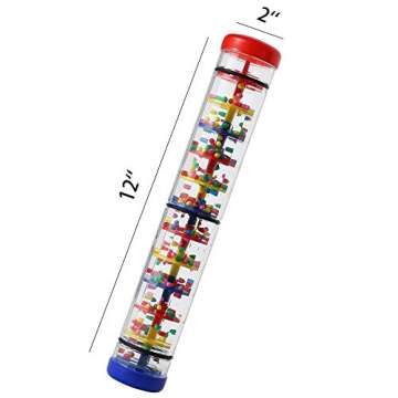 Rainmaker 12 inch Rain stick for babies Rattle Tube Rain Stick Shaker Music Sensory Auditory Instrument Toy For baby child girl (12 inch)