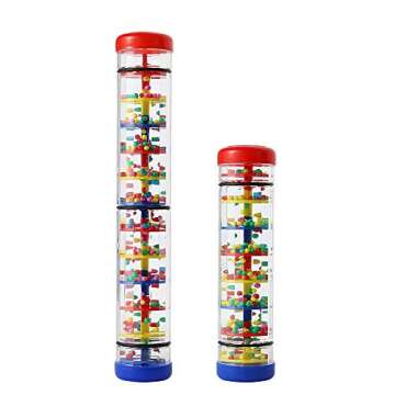 Rainmaker 12 inch Rain stick for babies Rattle Tube Rain Stick Shaker Music Sensory Auditory Instrument Toy For baby child girl (12 inch)