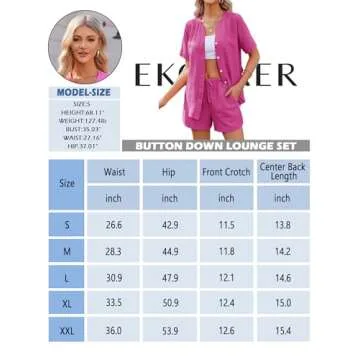 Ekouaer Casual Summer Lounge Set for Women