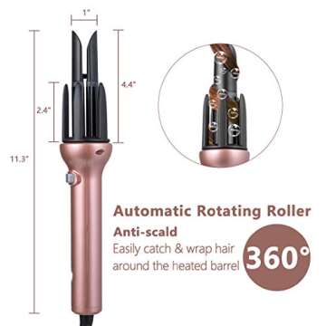 Automatic Hair Curling Iron for Long Hair Auto Curler Ceramic Self Rotating Curling Wand Spinning Sp...