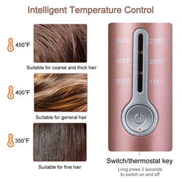 Automatic Hair Curling Iron for Long Hair Auto Curler Ceramic Self Rotating Curling Wand Spinning Spiral Curling Wand Professional 360 Rotating Styling Wand Gifts for Women 1.1 Inch Pink