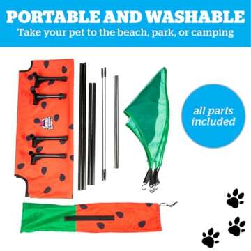 BigMouth Inc Elevated Canopy Bed for Dogs, Raised Outdoor or Indoor Pet Cot - Watermelon, Large Size