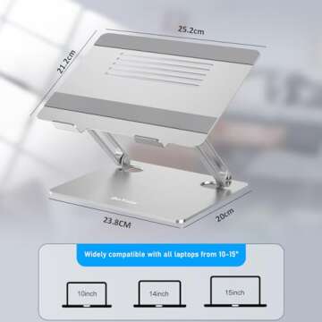 BoYata Laptop Stand - Adjustable & Ergonomic Design for 15" Laptops