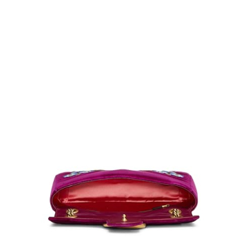Gucci Pre-Loved Purple Velvet Marmont Shoulder Bag