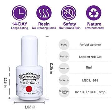 Perfect Summer Pumpkin Gel Nail Polish Set - 6 Holiday Colors Gel Nail Varnish Soak Off LED Manicure Starter Kit