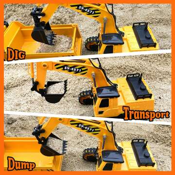 RC Excavator Toy - Remote Control Digger for Kids