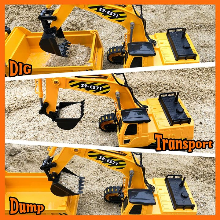 RC Excavator Toy - Remote Control Digger for Kids