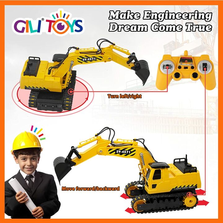 RC Excavator Toy - Remote Control Digger for Kids